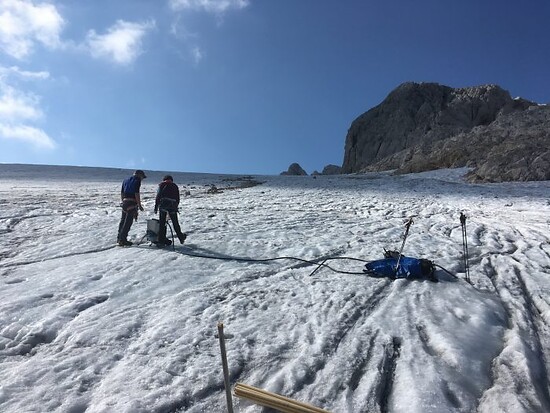 Situation am Gletscher Mitte August